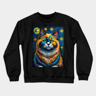 The Ragdoll Cat in starry night Crewneck Sweatshirt